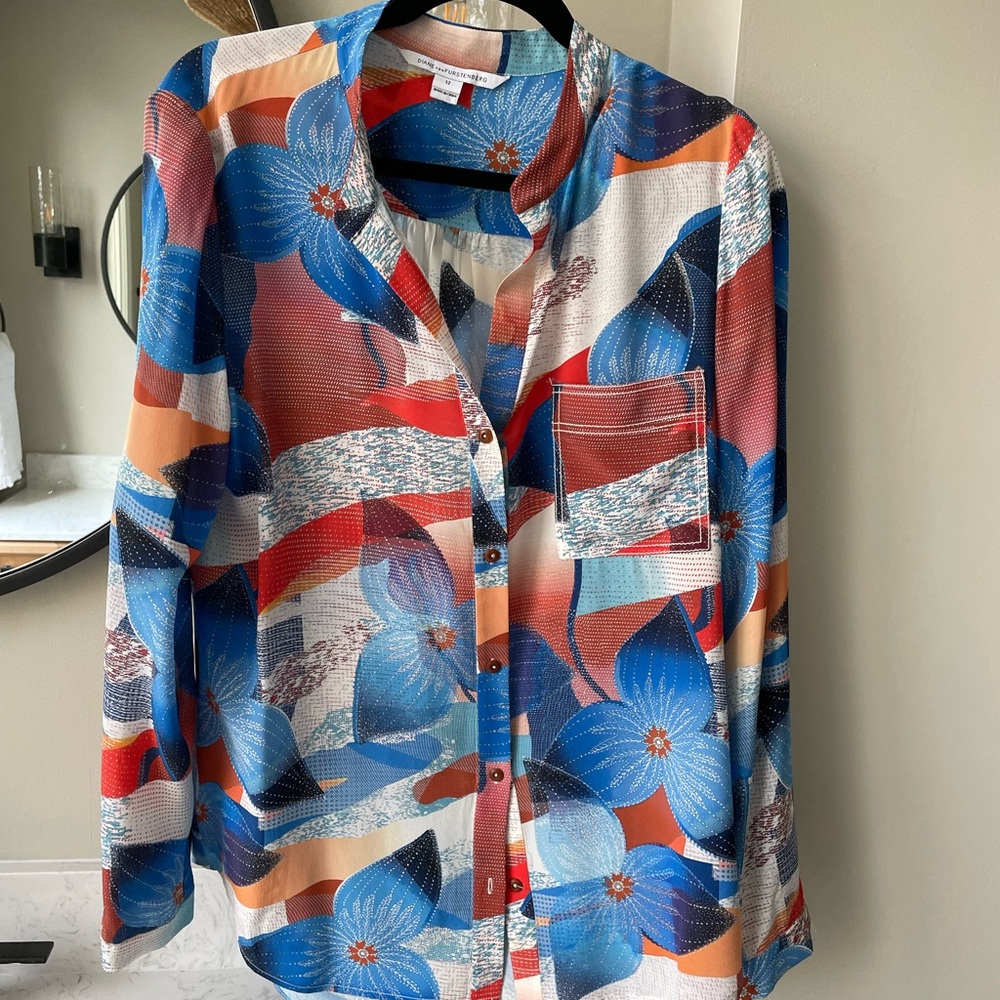 DVF silk print shirt
